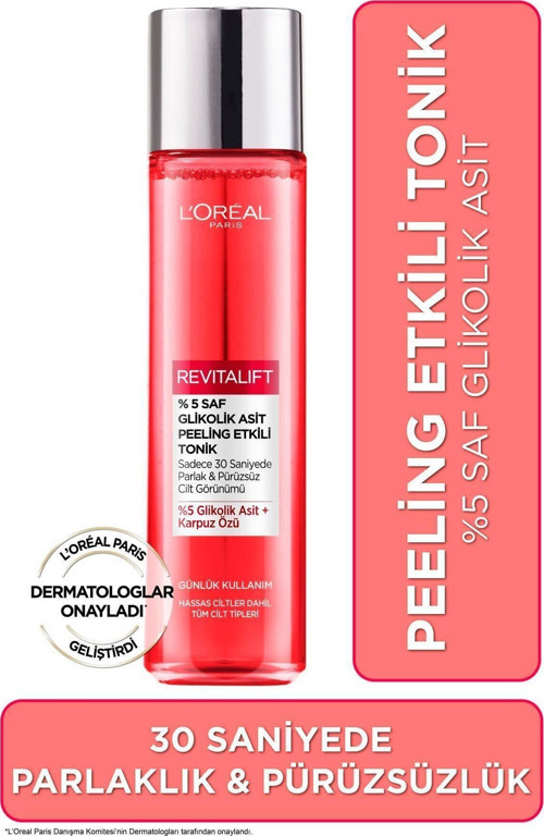 Revitalift Parlak&pürüzsüz, Koyu Leke Karşıtı Peeling Etkili Tonik, %5 Saf Glikolik Asit 180 ml
