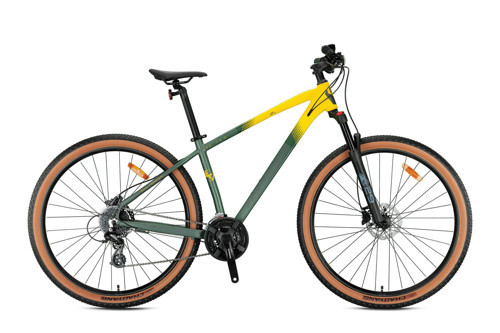 XC150 27,5 Jant Hidrolik Disk MTB Dağ Bisikleti 24 Vites Amber Yanak Lastik 15Kadro Yeşil Sarı