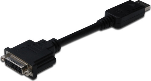 DisplayPort (DP) <-> DVI-I Adaptörü, Kablolu, DP Erkek - DVI-I (24+5) Dişi, 0.15 metre, kilit