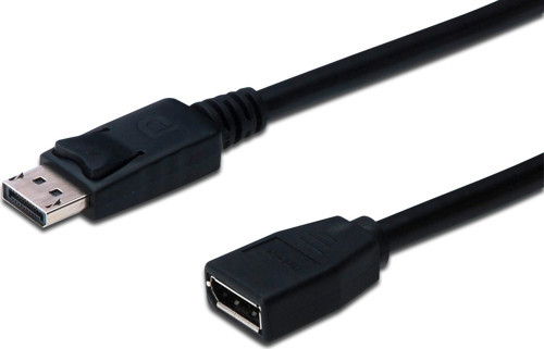 DisplayPort (DP) Uzatma Kablosu, DP Erkek - DP Dişi, 2 metre, kilit mekanizmalı, AWG 28, 2x zırhlı,