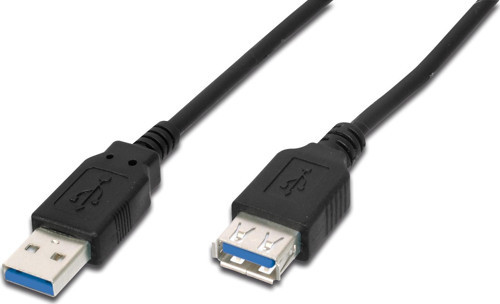 USB 3.0 Uzatma Kablosu, USB A erkek - USB A dişi, 3 metre, AWG 28, 2x zırhlı, UL, siyah
