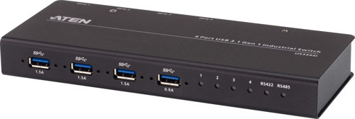 4 x 4 USB 3.1 Gen1 USB Arayüzüne Sahip Cihazları Paylaştıran Endüstriyel Hub Switch<br>4 x 4 U