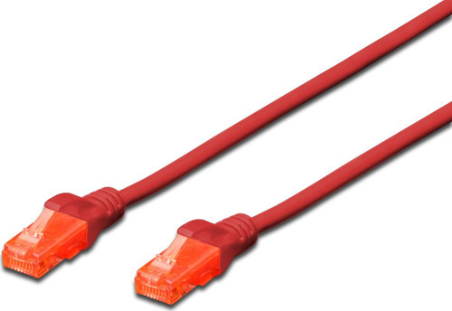 CAT. 6 Patch Kablo, U/UTP, 0,25 metre, AWG 26, Kırmızı Renk, LSZH