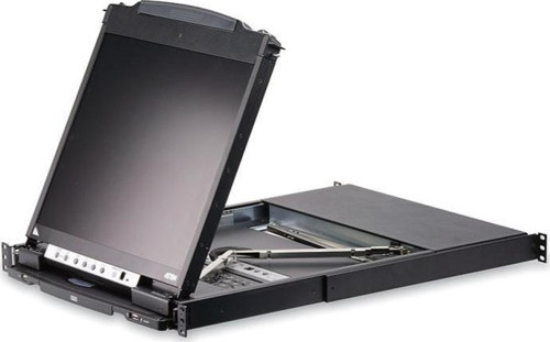 Çift Sürgülü Kasaya Sahip, 1U yüksekliğinde, kabin tipi, 19" LCD Ekran, Touchpad’i ve Türkçe Kl