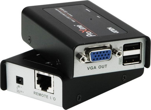VGA Cat 5 KVM (Keyboard/Video Monitor/Mouse) Mesafe Uzatma Cihazı, USB Konsol, 100 metre<br>U