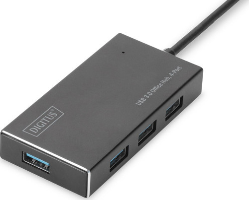 4 Port USB 3.0 Hub, 5V/2A güç adaptörü dahil, alüminyum