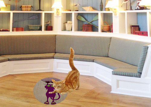 Desenli Çift Taraflı Kedi Tırmalama Paspası Yuvarlak Purple 36*36 cm
