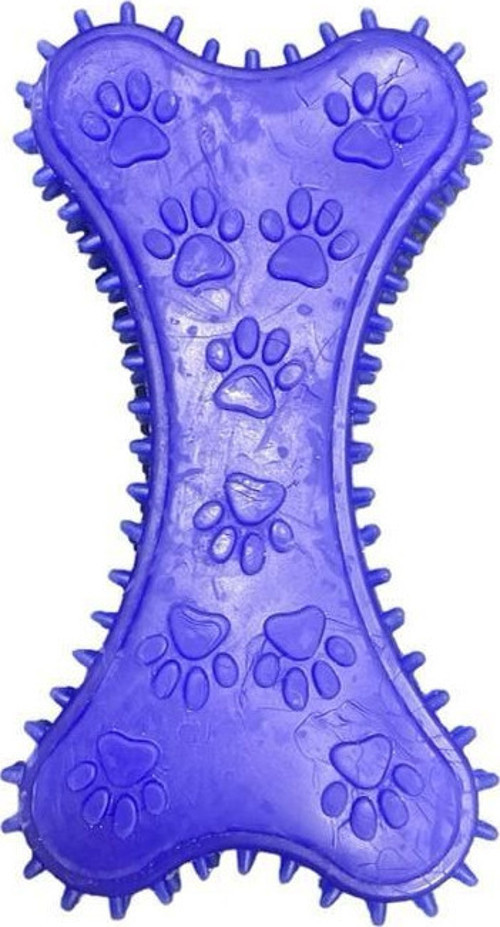 Plastik Kavak Kemik Dikenli Köpek Oyuncağı 12cm Mavi