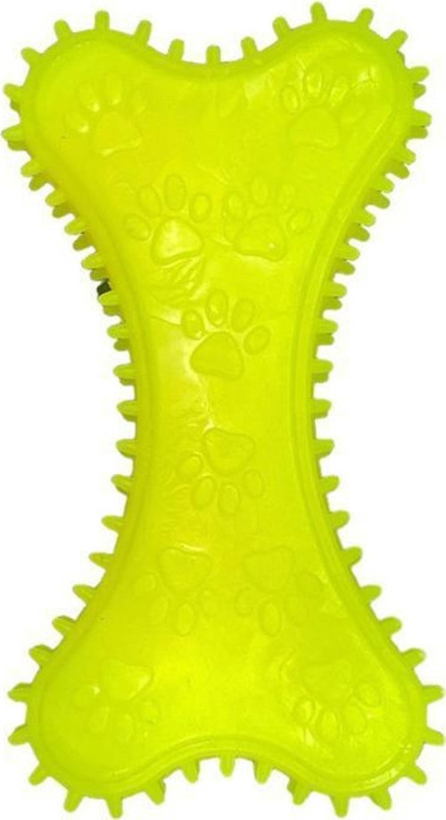 Plastik Kavak Kemik Dikenli Küçük Köpek Oyuncağı 10cm Sarı
