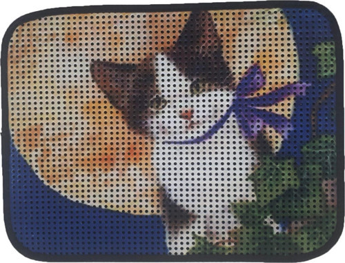 Elekli Desenli Kedi Tuvalet Önü Paspası 60 x 45 cm Dolunay