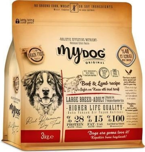 Original Sığır Ve Kuzu Etli Large Breed-Büyük Irk Yetişkin Köpek Maması 3kg