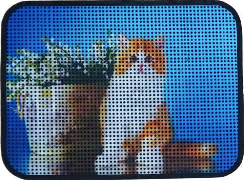 Elekli Desenli Kedi Tuvalet Önü Paspası 60 x 45 cm Saksı