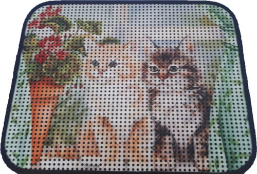 Elekli Desenli Kedi Tuvalet Önü Paspası 60 x 45 cm Vazo