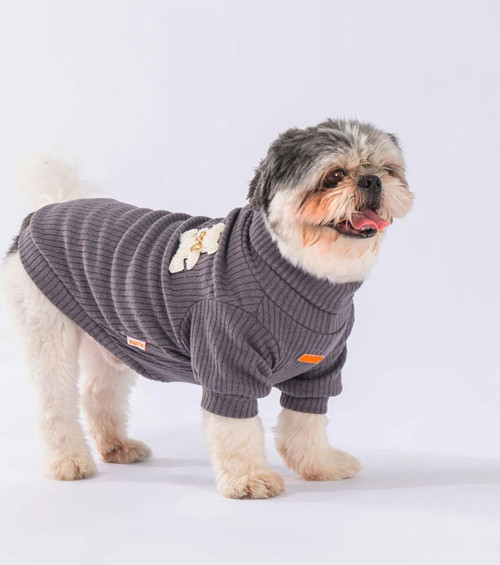 Antrasit Turtleneck Köpek Sweati Köpek Kıyafeti Kedi Kıyafeti - XL