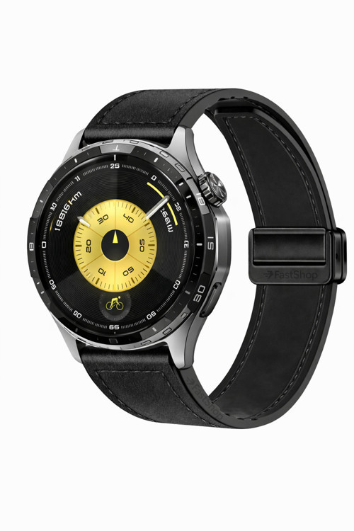 Huawei Watch GT6 46mm Uyumlu Manyetik Tokalı Suni Deri Kordon