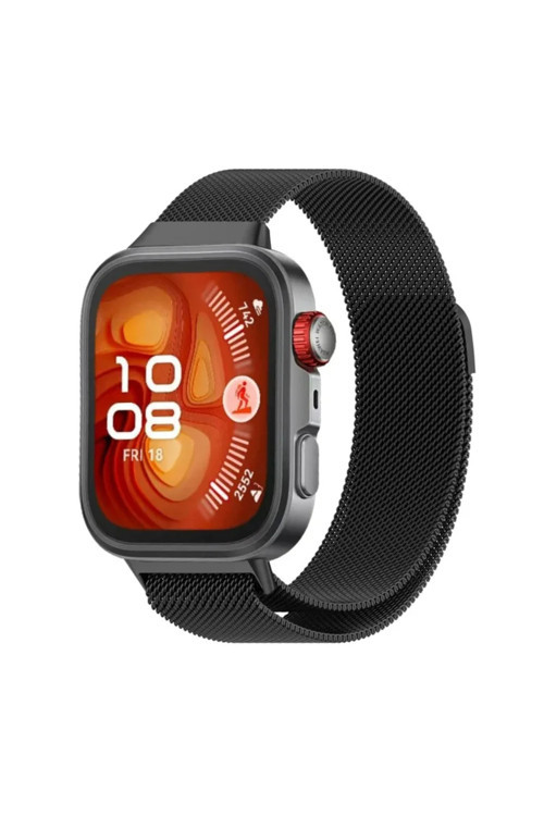 Huawei Watch Fit 3 / Fit 4 / Fit 4 Pro Uyumlu Metal Örgü Hasır Manyetik Kordon