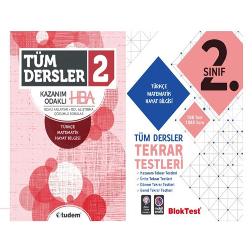 Tudem 2. Sınıf Tüm Dersler Kazanım Odaklı HBA - Tüm Dersler Tekrar Testleri