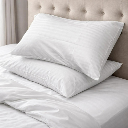 2 Li %100 Pamuk Saten Çizgili Yastık Kılıfı 50 x 70