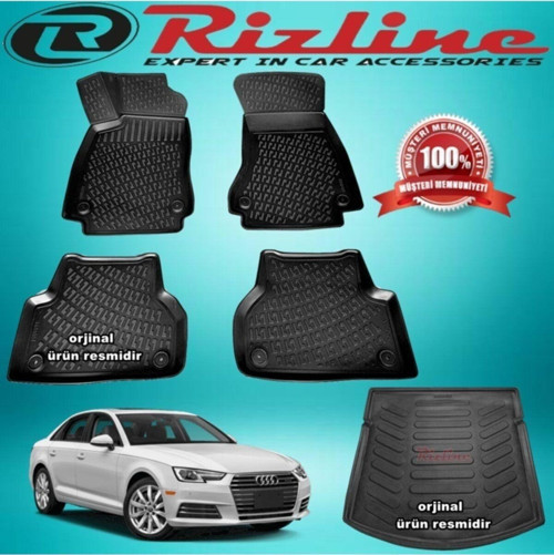 Audi A4 3d Paspas +bagaj Havuzu Set Siyah Sedan 2015-2020 Arası