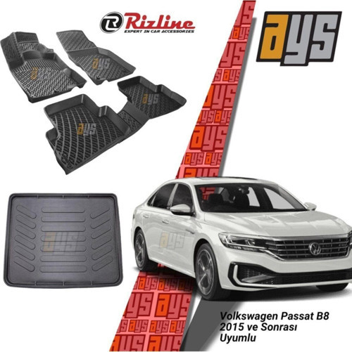 Volkswagen Passat B8 2015 Sonrası 3d Havuzlu Paspas + Bagaj Havuzu