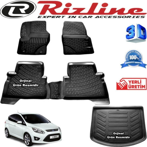 Ford C-max 3d Paspas + 3d Bagaj Havuzu 2011-2015 Arası Siyah Set
