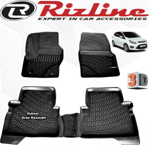 Ford C-max 3d Paspas Havuzlu Siyah 2011-2015 Arası 4 Parça Set