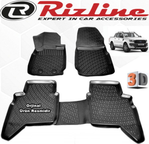 Ford Ranger 3d Paspas Havuzlu 2013 - 2020 Arası Siyah 4 Parça Set