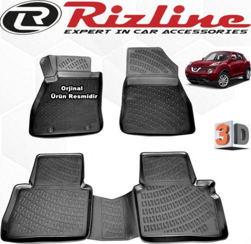 Nissan Juke 3d Paspas Havuzlu 2015 - 2020 Arası Son Kasa Siyah 4 Parça Set