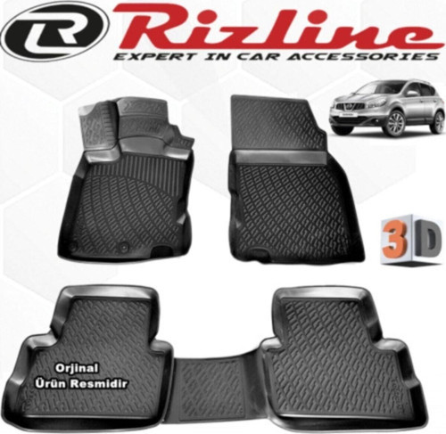 Nissan Qashqai 3d Paspas Havuzlu 2007 - 2014 Arası Siyah 4 Parça Set