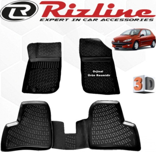 Peugeot 206 3d Paspas Havuzlu Hb 1998 - 2012 Arası Siyah 4 Prç. Set