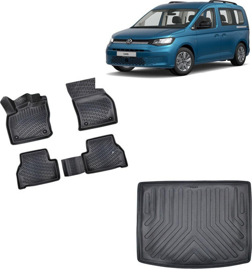 Volkswagen Caddy 2021 Ve Sonrası 3d Havuzlu Paspas Ve Bagaj Havuzu Set