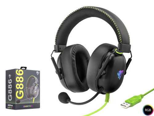 MOFAN G886 USB RGB 7.1 Surround Over-Ear Mikrofonlu Gaming Kulaklık Siyah