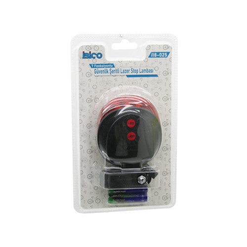 GÜVENLİK ŞERİTLİ LAZER BİSİKLET STOP LAMBASI PİLLİ 7 FONKSİYONLU SU GEÇİRMEZ (4604)