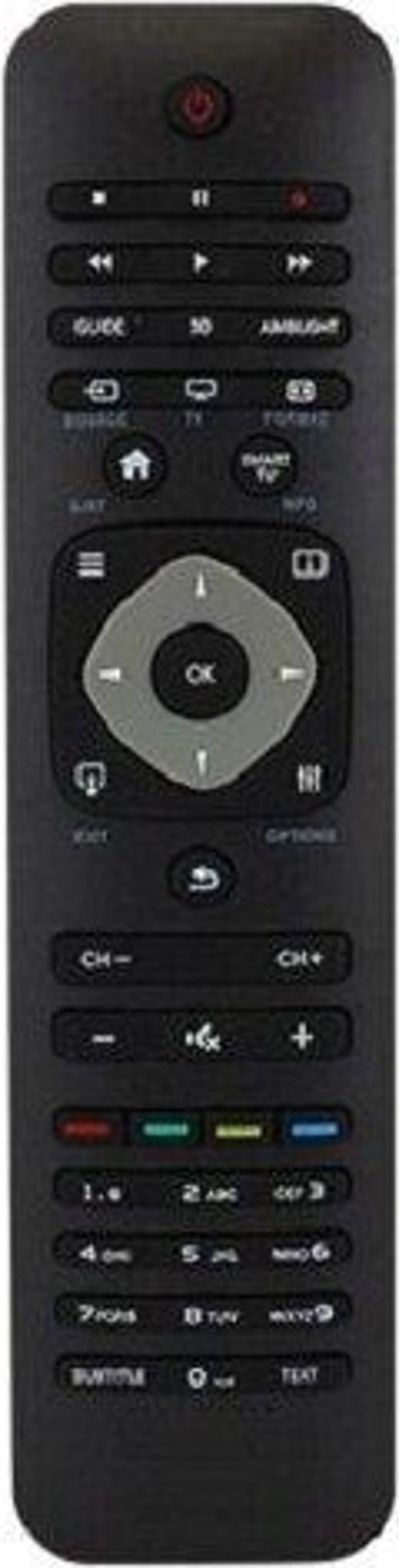 Philips 47PFL6188K/12 Uyumlu Yedek Klavyesiz Televizyon Kumandası