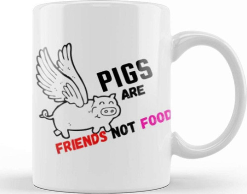 Pigs Are Friends Not Food Animal Rights Pıgs Are Frıends Not Food Animal Rights Vegan Gift Sticker Kupa