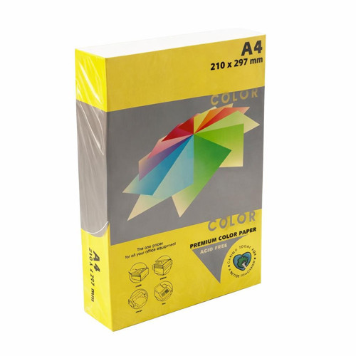 Elitstore A4 Renkli Fotokopi Kağıdı 80 gr 1 Paket 500 Yaprak - Limon Sarısı 2