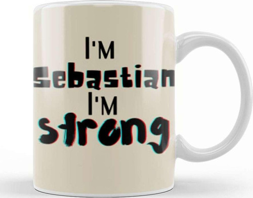 Sebastian Name Personalized Custom Vintage Retro Rainbow Style Design Gift Baby Gift For Him Kupa Porselen