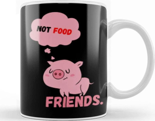 Pigs Are Friends Not Food Animal Rights Pıgs Are Frıends Not Food Animal Rights Vegan Gift Kupa Porselen