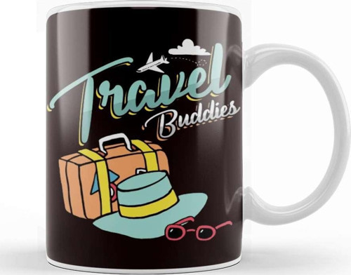 Humorous Travelers Traveling Stay Adventure Vacation Traveling Gift Travel Buddies Kupa Bardak Porselen