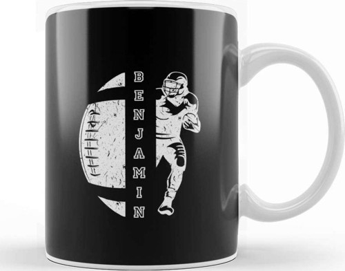 Benjamin Name Cheer School Spirit Sayings Football Football Sister Football Mom Kupa Bardak Porselen