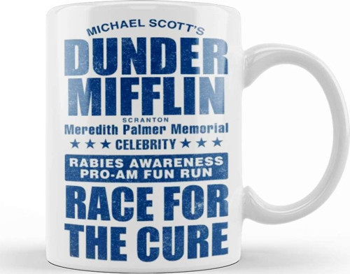 The Office Dunder Mifflin Celebrity Rabies Awareness Fun Run Race For The Cure Kupa Bardak Porselen