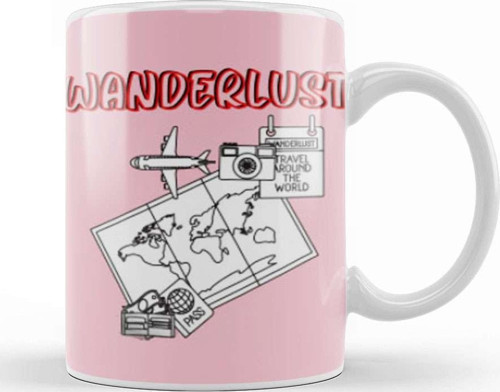 Funny Travel Gift Design Lover Trippin Wanderlust Journey Adventurer Vacation Kupa Bardak Porselen