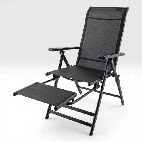 Sırt Ayarlı Katlanabilir Kamp Sandalyesi - 8 Kademeli - Bacak Uzatmalı - Recline - Katlanır Şezlong