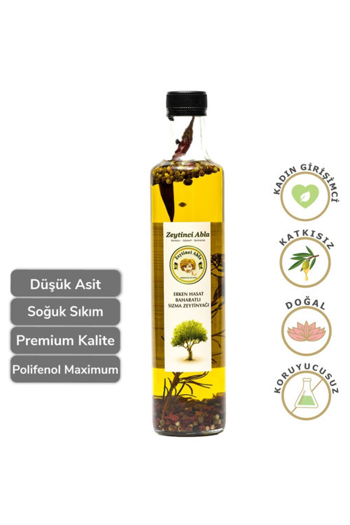 Zeytinyağı Baharatlı Erken Hasat Soğuk Sıkım Natural Sızma 0,5 lt