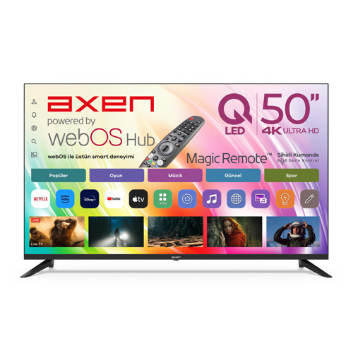 AX50QUPRL-W02M 50" 126 Ekran 4K Ultra HD Smart D-Dual LED webOS TV (Sihirli Kumanda)