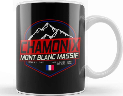 Retro Ski Chamonix Mont Blanc France Skiing And Mountain Biking Paradise 01 Kupa Bardak Porselen