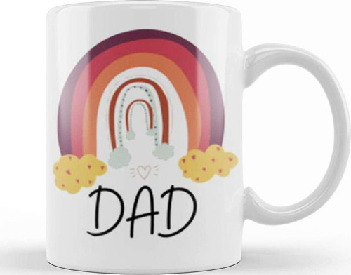 Dad The Dogfather Funny Cute Dog Father Dad Owner Pet Doggo Pup Fun Humor Kupa Bardak Porselen