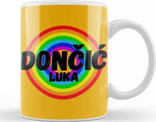 Luka Dončić Basketball Gifts Vintage Retro Rainbow Quotes For Boys And Dad Kupa Bardak Porselen