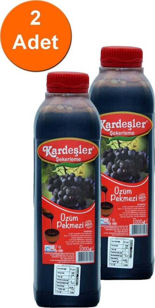 Üzüm Pekmezi (%100 Üzüm) Bidon 1000 G x 2 Adet