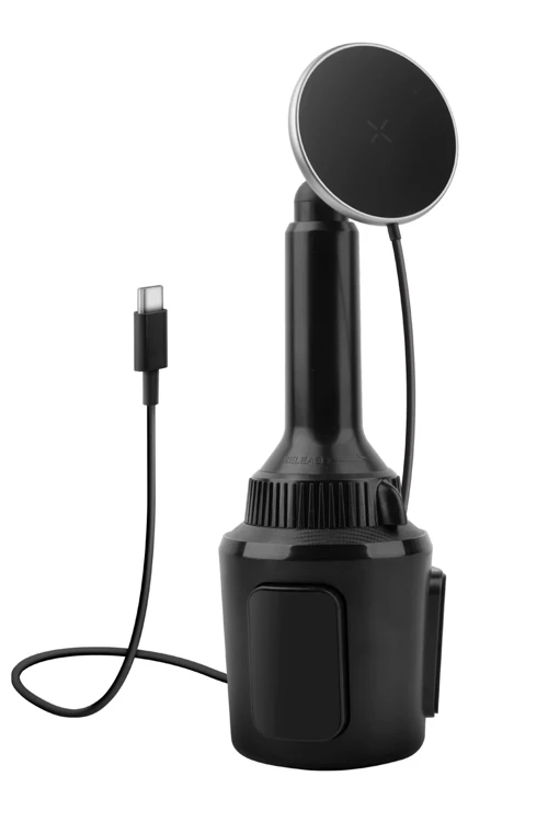 MagDrive 2in1 Izgara Klipsli ve Bardaklık Bölgesine Takma Aparatlı 15W Kablosuz Şarjlı Manyetik Magsafe Araç Tut